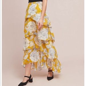 Anthropologie Floral Maxi Skirt